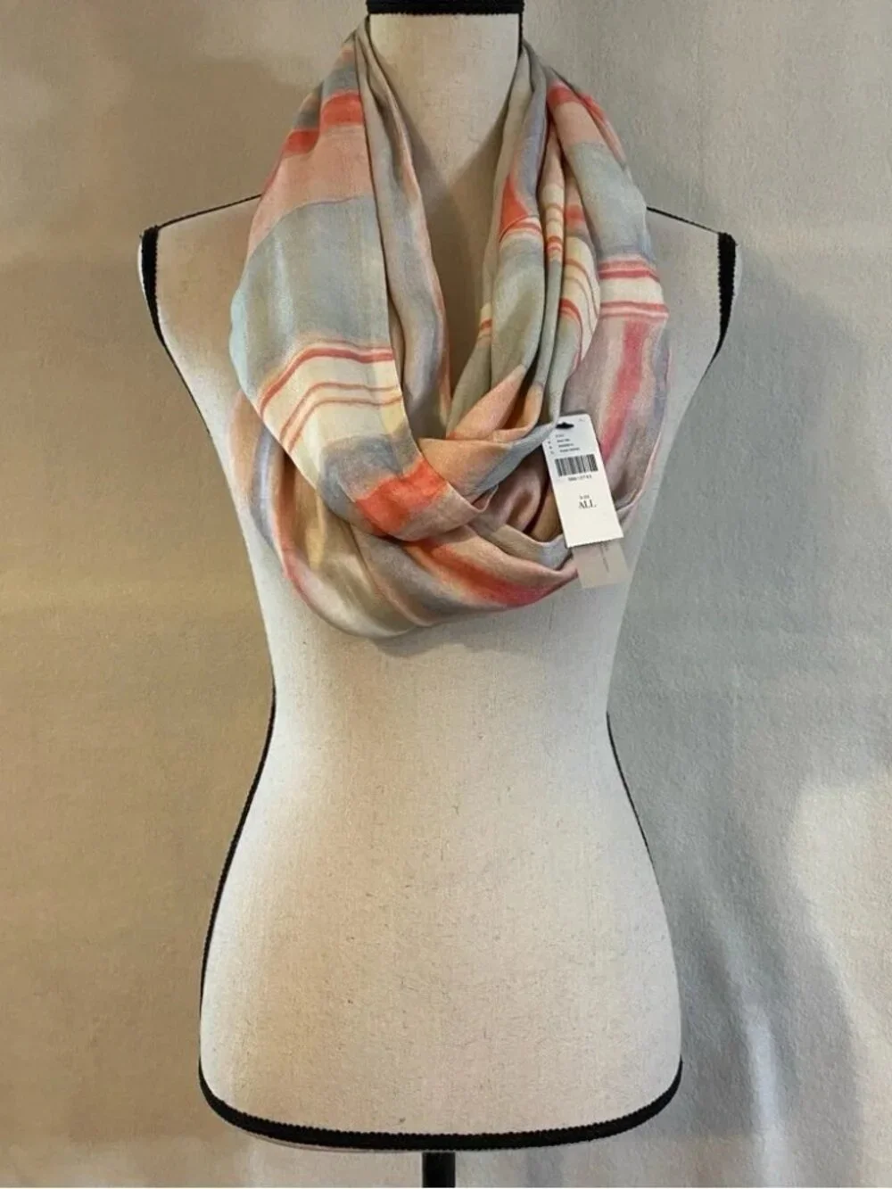 NWT Blank London Anthropologie pink striped Dawn to Dusk infinity scarf